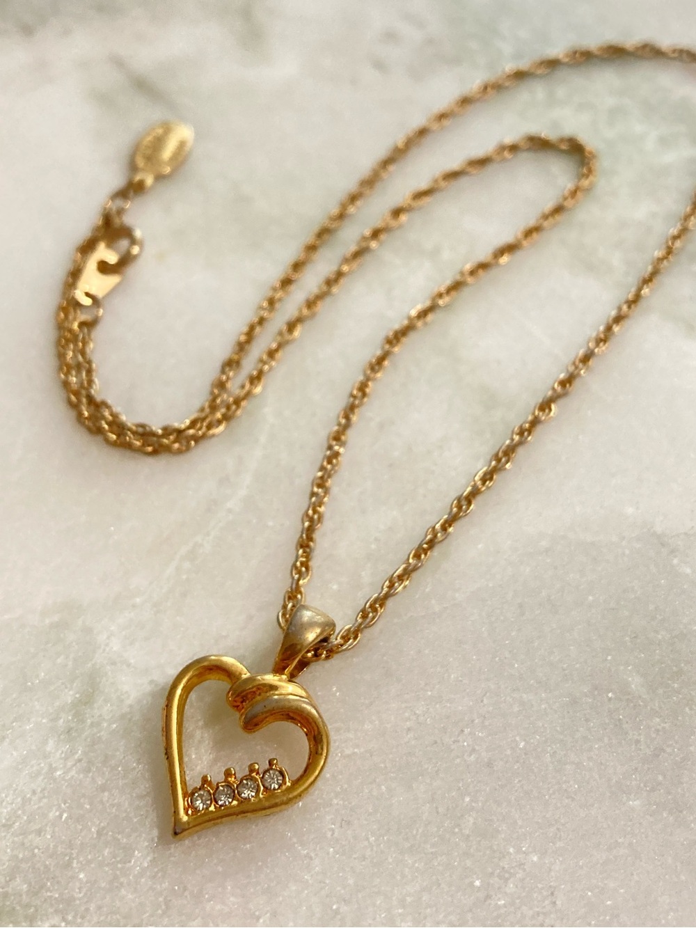 Mario Valentino Heart Pendant Necklace Crystals